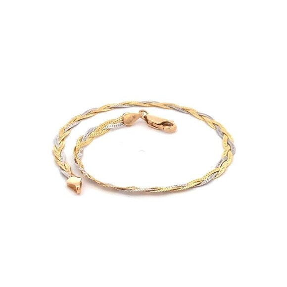 18K Gold Bracelet White Yellow Gold 2.79 grams Size 7.5 inches